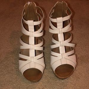 White Strappy Wedges